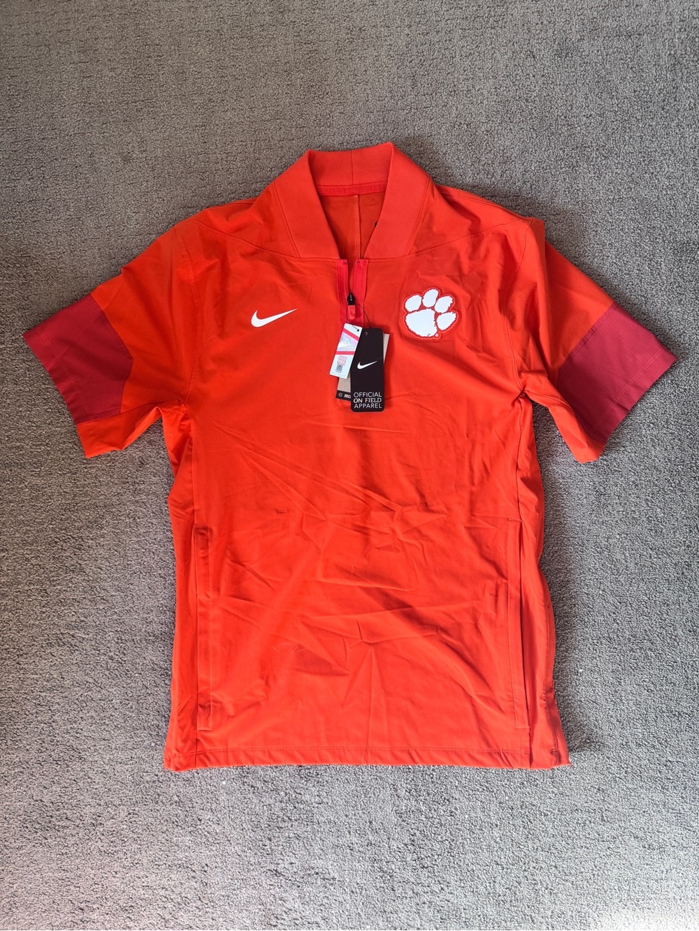 Nike Men’s Orange Short-Sleeve Clemson Paw Performance Polo